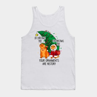 Funny Meme Cats Christmas Men Kids Women Cat Ugly Christmas Tank Top